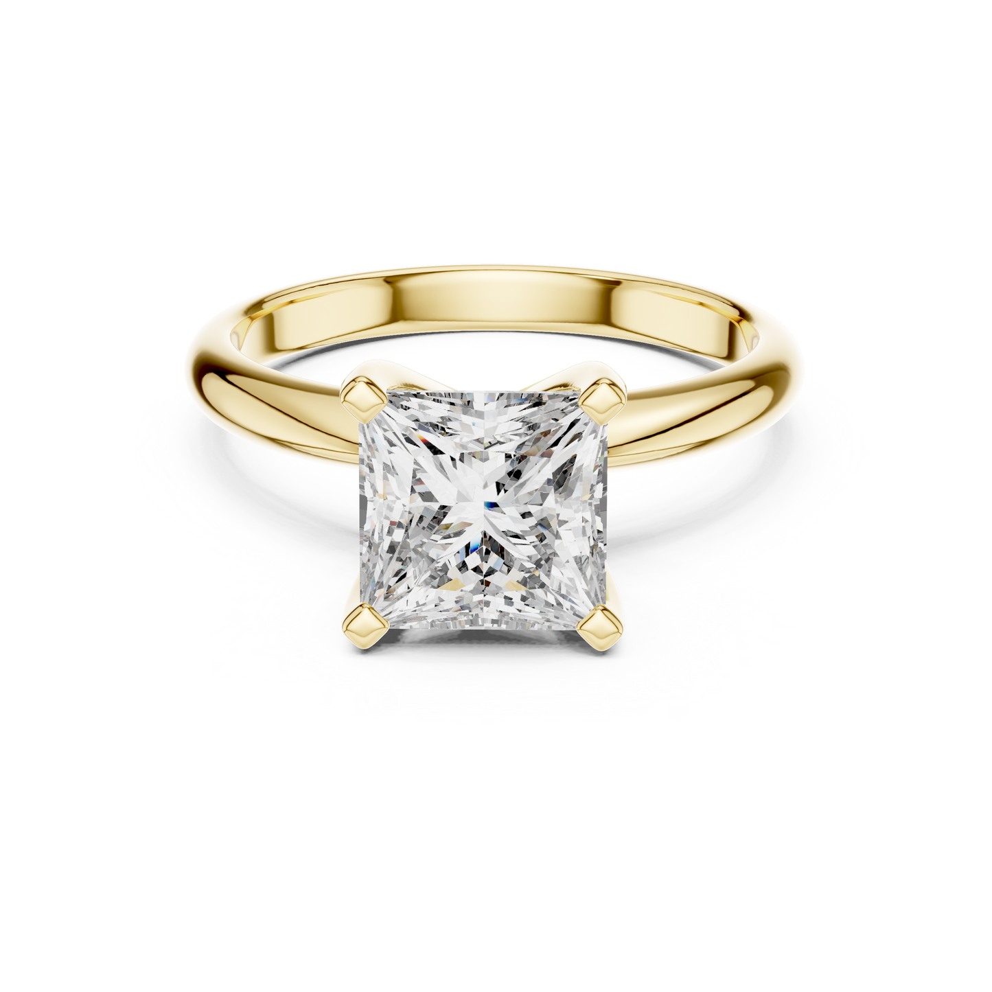 Minimalist Princess Cut Lab Diamond Solitaire Ring