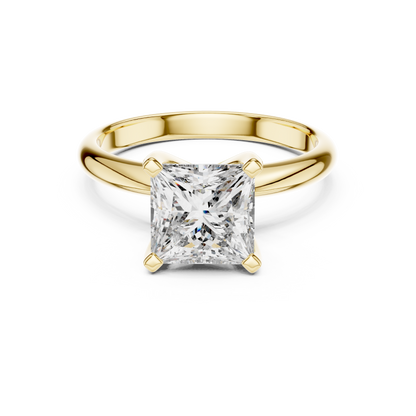Minimalist Princess Cut Lab Diamond Solitaire Ring