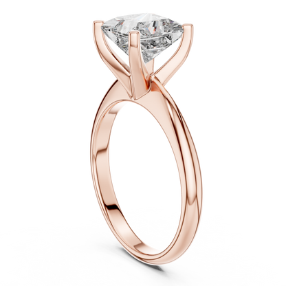 Minimalist Princess Cut Lab Diamond Solitaire Ring