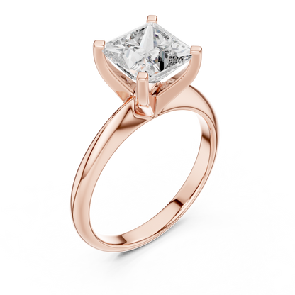 Minimalist Princess Cut Lab Diamond Solitaire Ring