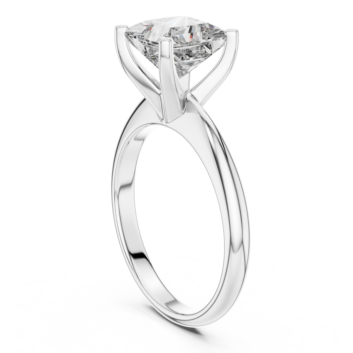 Minimalist Princess Cut Lab Diamond Solitaire Ring