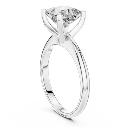 Minimalist Princess Cut Lab Diamond Solitaire Ring
