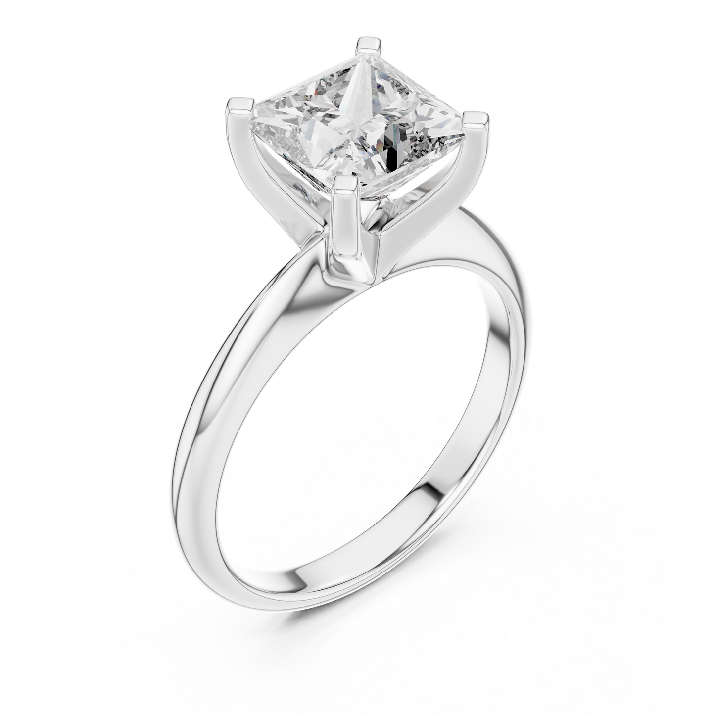 Minimalist Princess Cut Lab Diamond Solitaire Ring