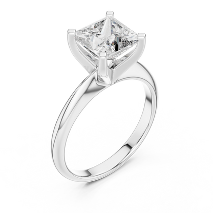 Minimalist Princess Cut Lab Diamond Solitaire Ring