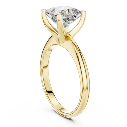 Minimalist Princess Cut Lab Diamond Solitaire Ring