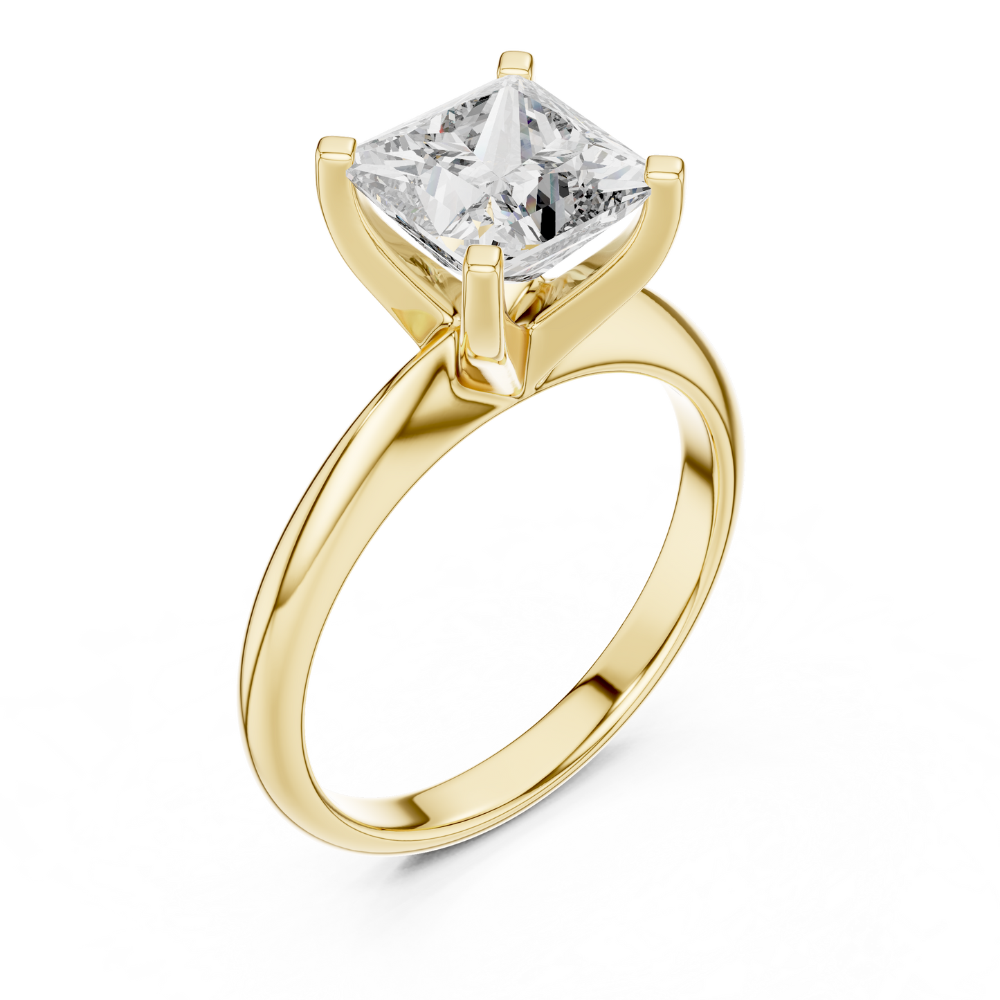 Minimalist Princess Cut Lab Diamond Solitaire Ring