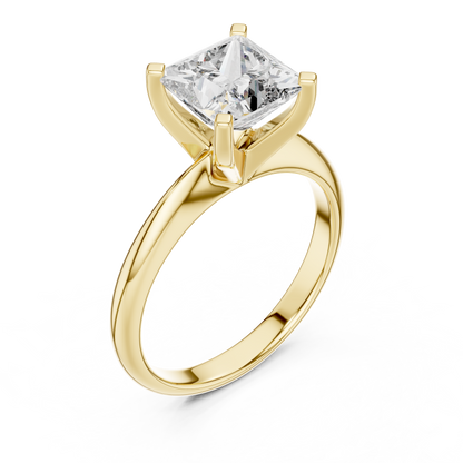 Minimalist Princess Cut Lab Diamond Solitaire Ring