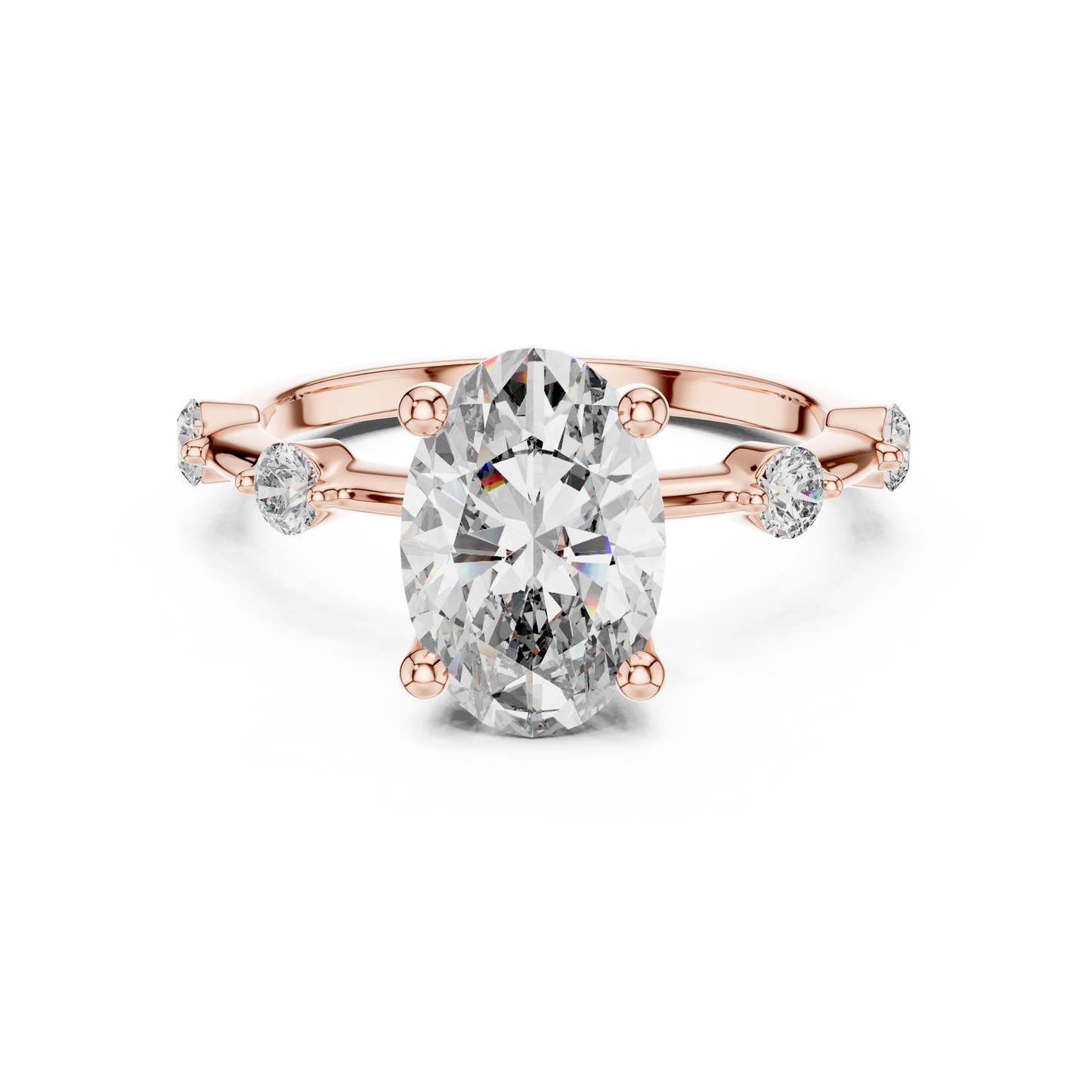 Dainty Oval Lab Grown Diamond Engagement Ring