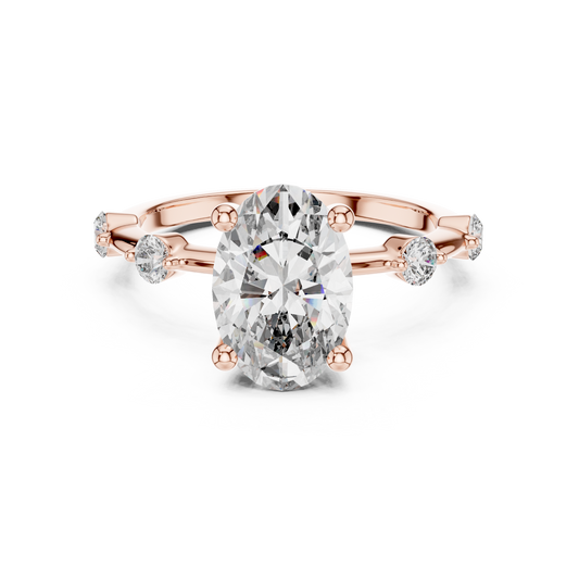 Dainty Oval Lab Grown Diamond Engagement Ring