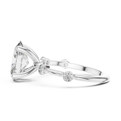Dainty Oval Lab Grown Diamond Engagement Ring
