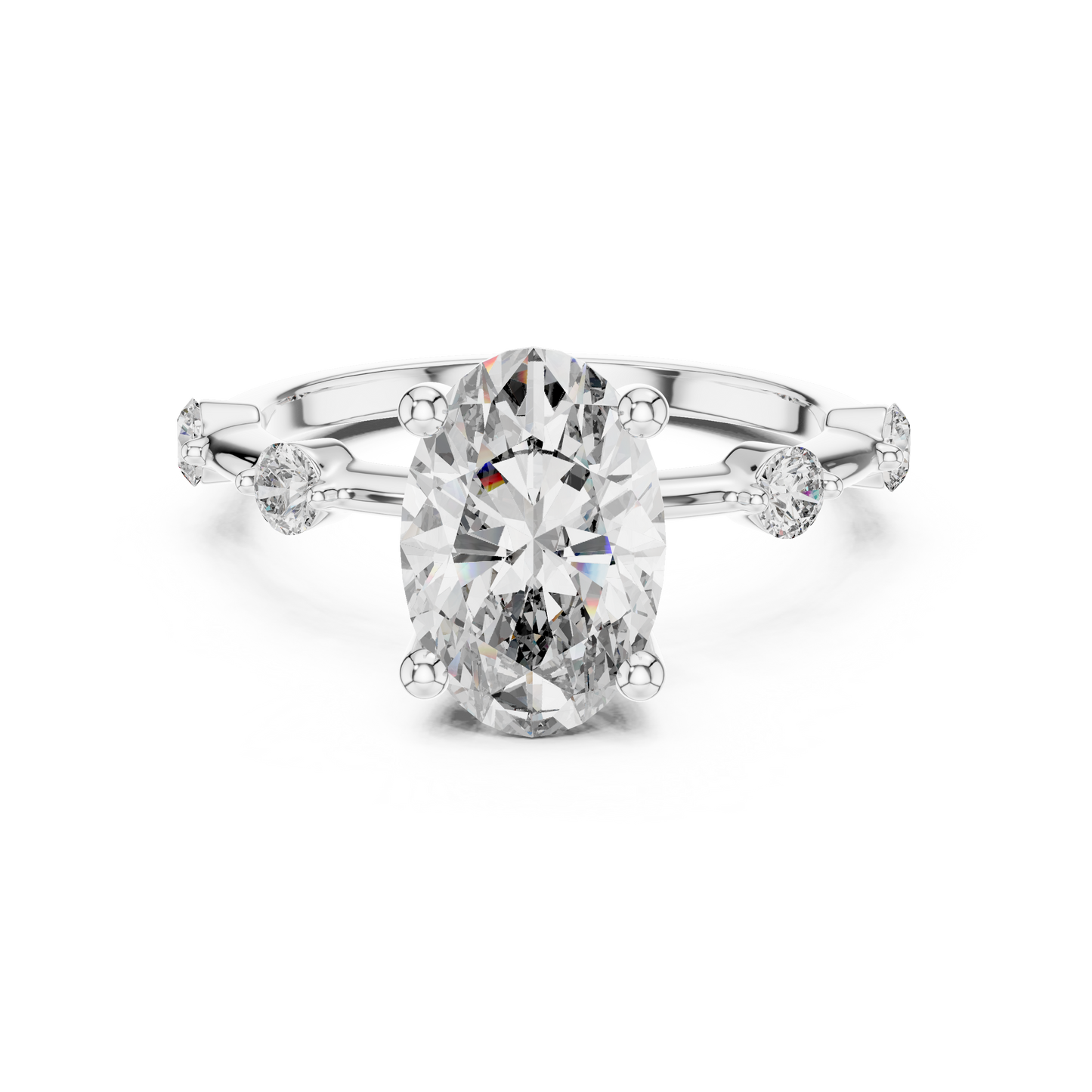 Dainty Oval Lab Grown Diamond Engagement Ring