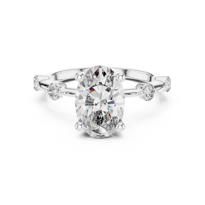 Dainty Oval Lab Grown Diamond Engagement Ring