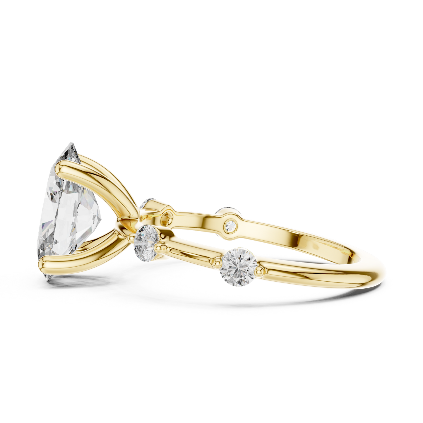 Dainty Oval Lab Grown Diamond Engagement Ring