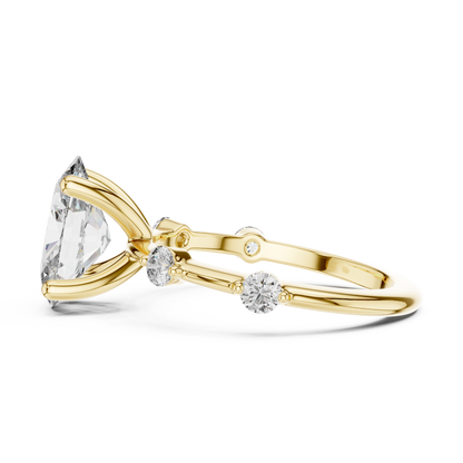 Dainty Oval Lab Grown Diamond Engagement Ring