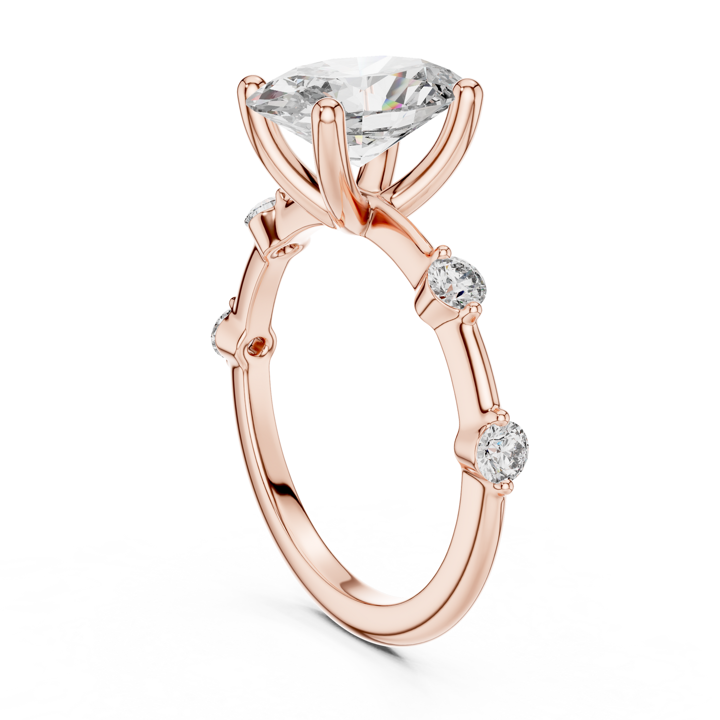 Dainty Oval Lab Grown Diamond Engagement Ring