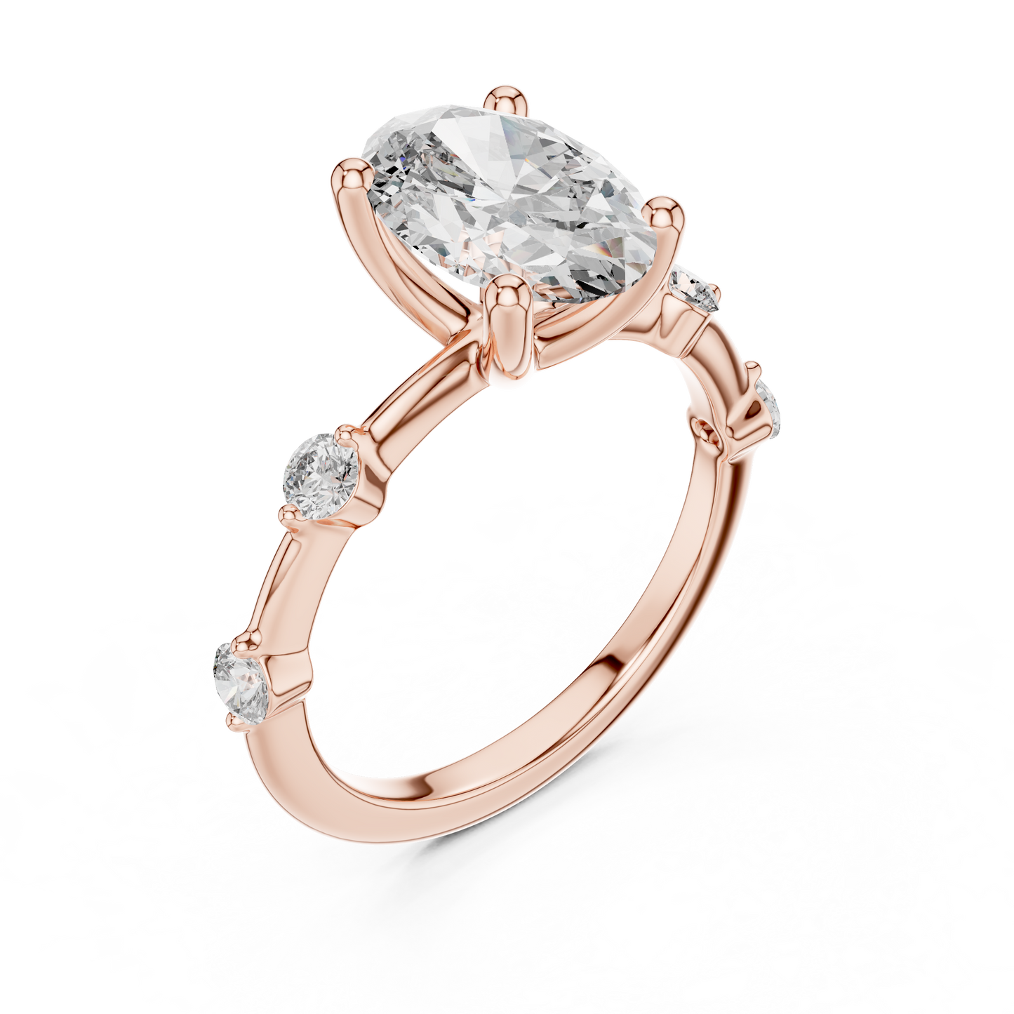 Dainty Oval Lab Grown Diamond Engagement Ring