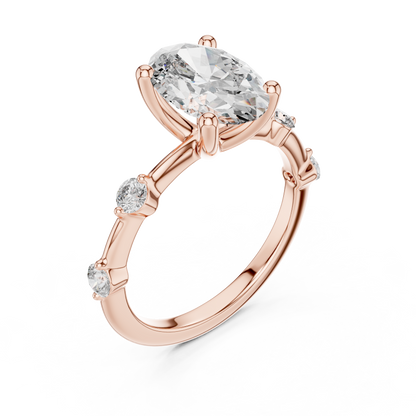 Dainty Oval Lab Grown Diamond Engagement Ring