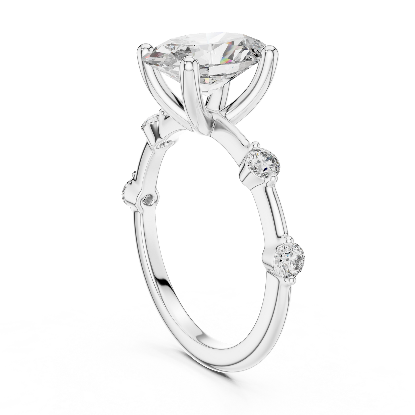 Dainty Oval Lab Grown Diamond Engagement Ring