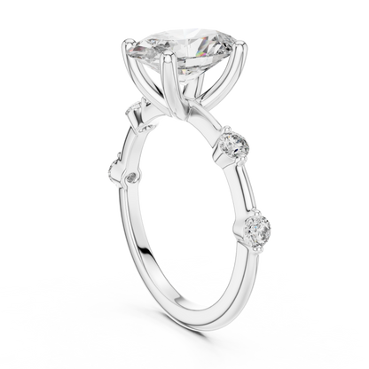 Dainty Oval Lab Grown Diamond Engagement Ring
