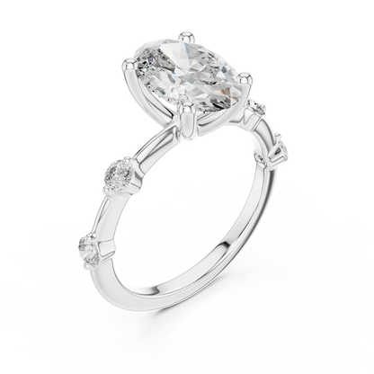 Dainty Oval Lab Grown Diamond Engagement Ring