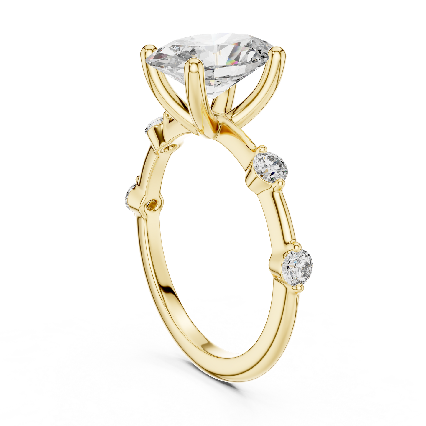 Dainty Oval Lab Grown Diamond Engagement Ring