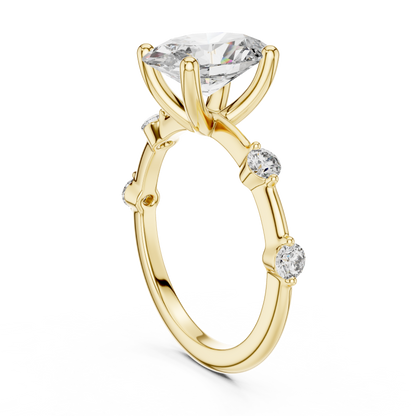 Dainty Oval Lab Grown Diamond Engagement Ring