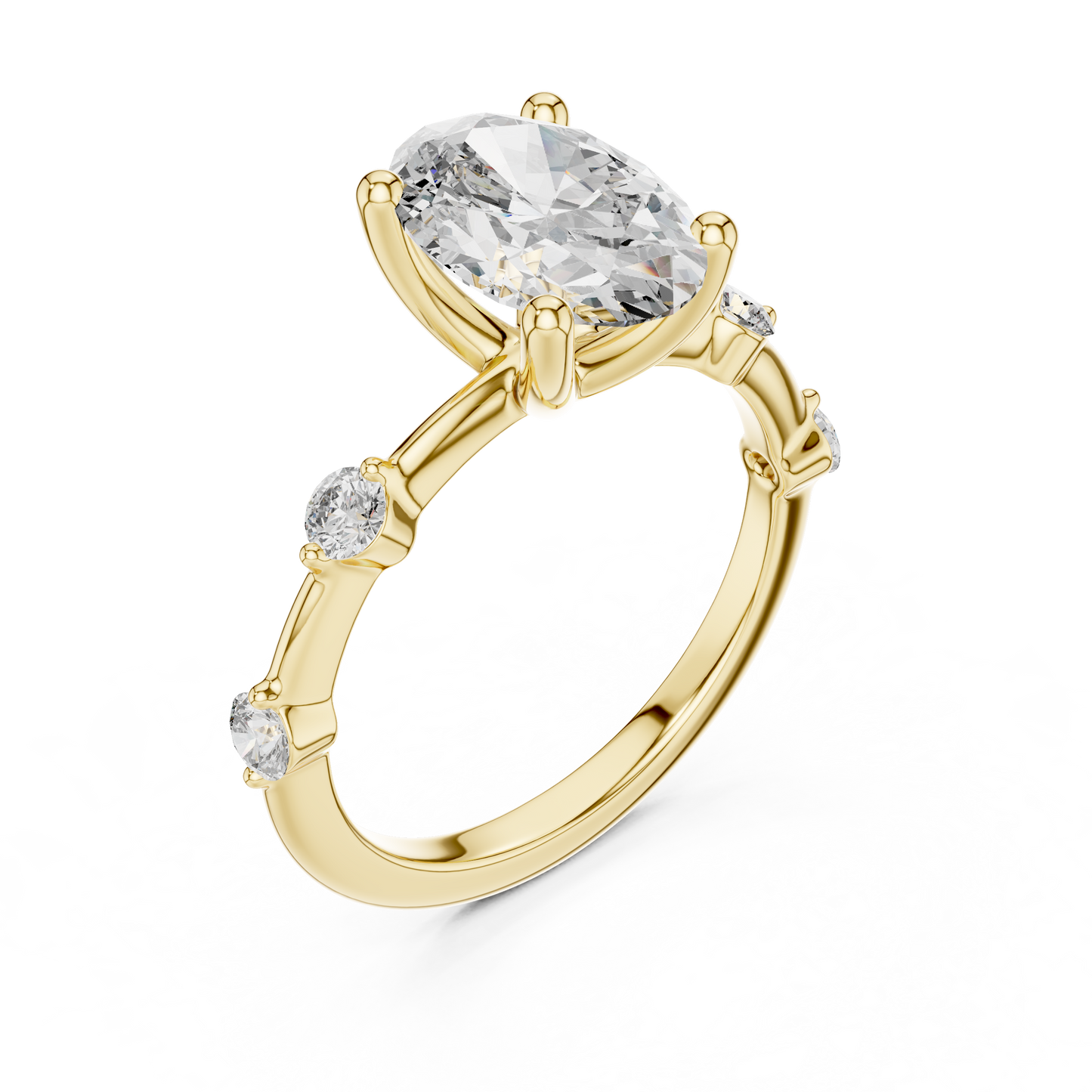 Dainty Oval Lab Grown Diamond Engagement Ring