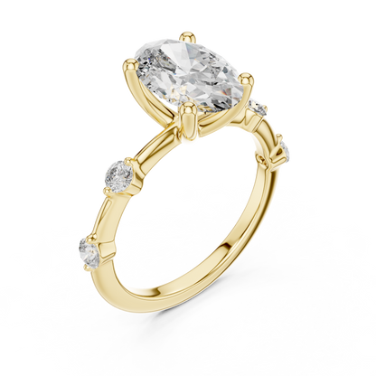 Dainty Oval Lab Grown Diamond Engagement Ring
