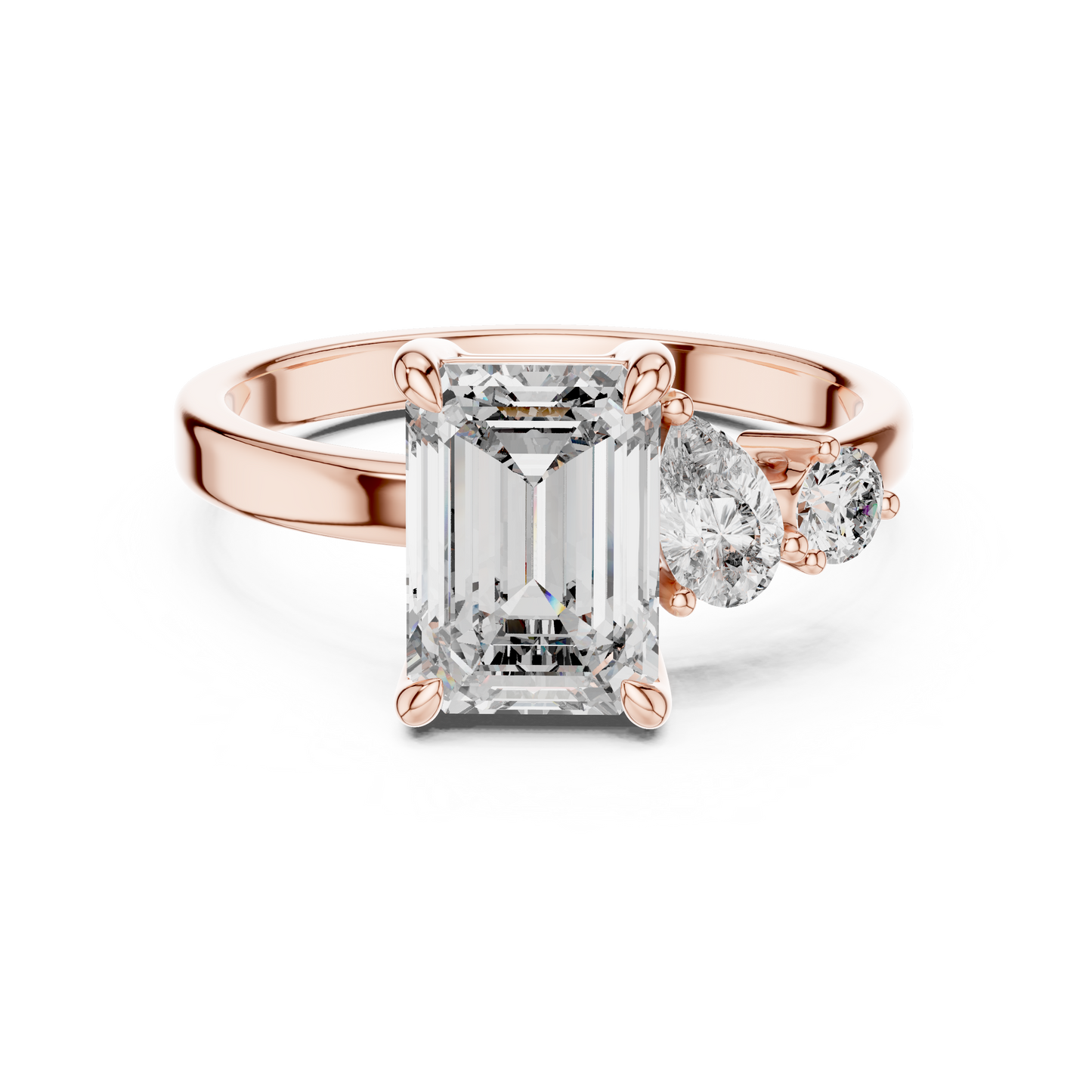 Emerald Lab Grown Diamond Yellow Gold Engagement Ring