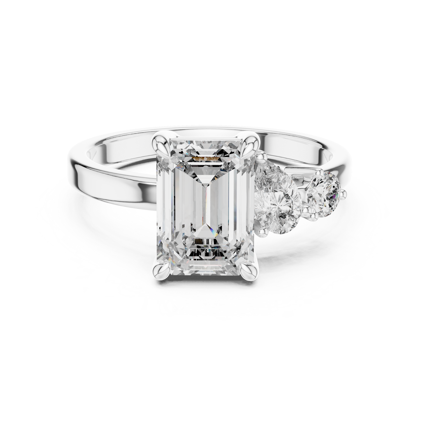 Emerald Lab Grown Diamond Yellow Gold Engagement Ring