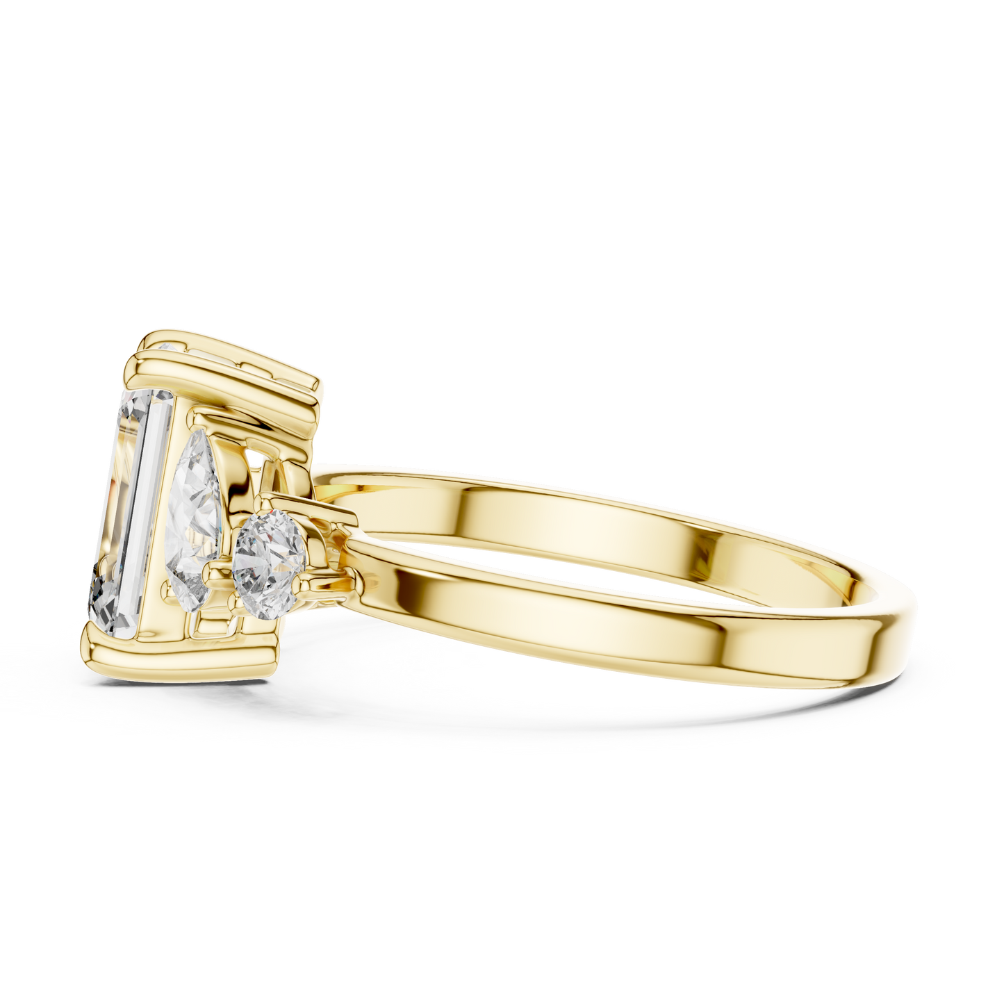Emerald Lab Grown Diamond Yellow Gold Engagement Ring