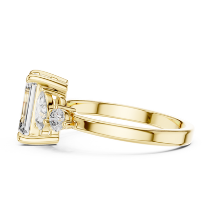 Emerald Lab Grown Diamond Yellow Gold Engagement Ring