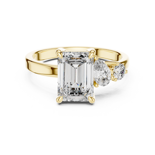 Emerald Lab Grown Diamond Yellow Gold Engagement Ring