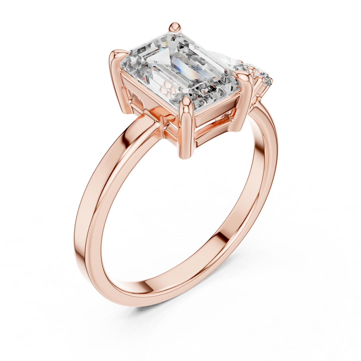 Emerald Lab Grown Diamond Yellow Gold Engagement Ring