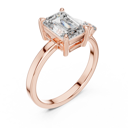 Emerald Lab Grown Diamond Yellow Gold Engagement Ring