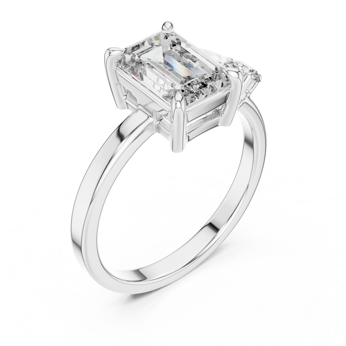 Emerald Lab Grown Diamond Yellow Gold Engagement Ring