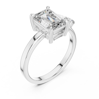 Emerald Lab Grown Diamond Yellow Gold Engagement Ring