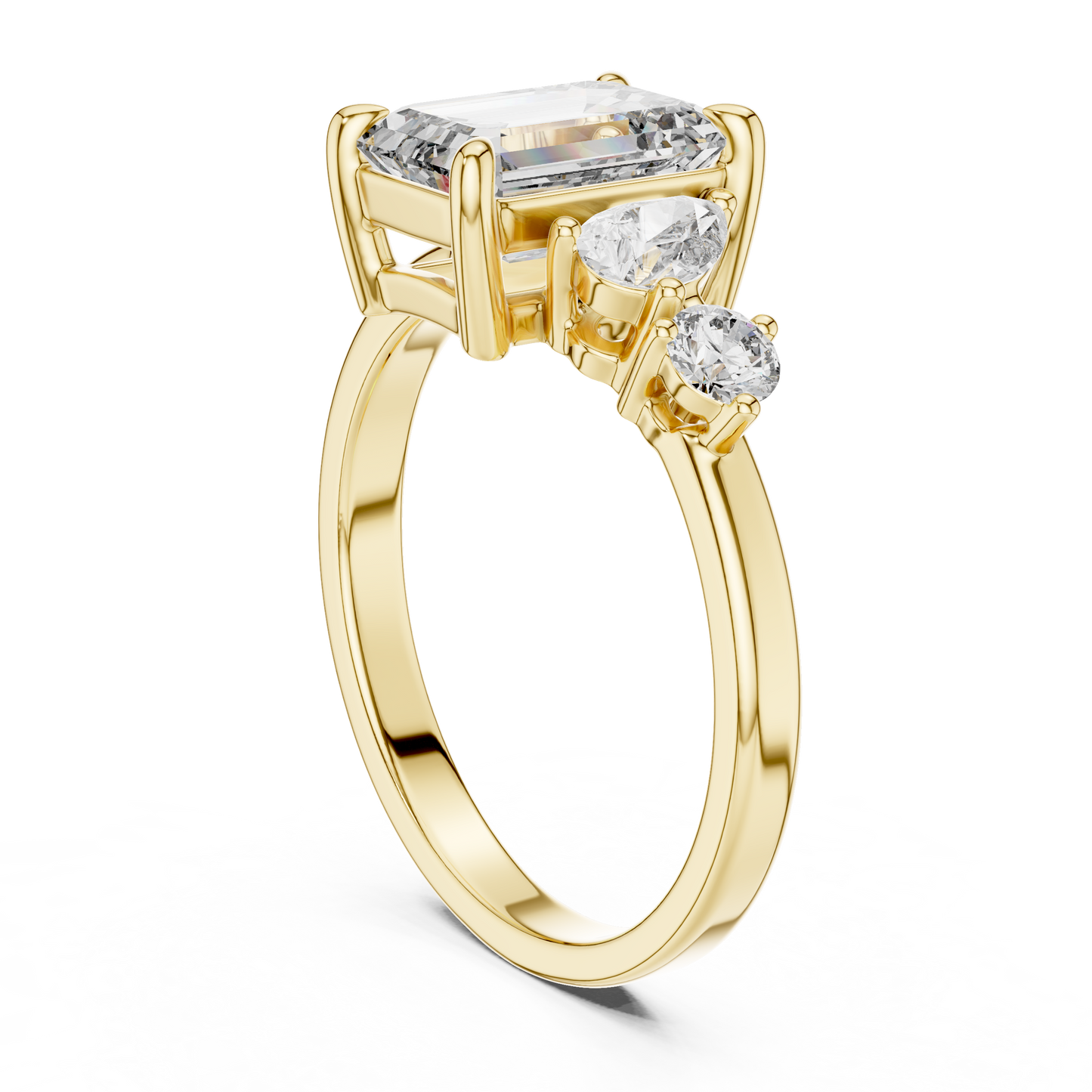 Emerald Lab Grown Diamond Yellow Gold Engagement Ring