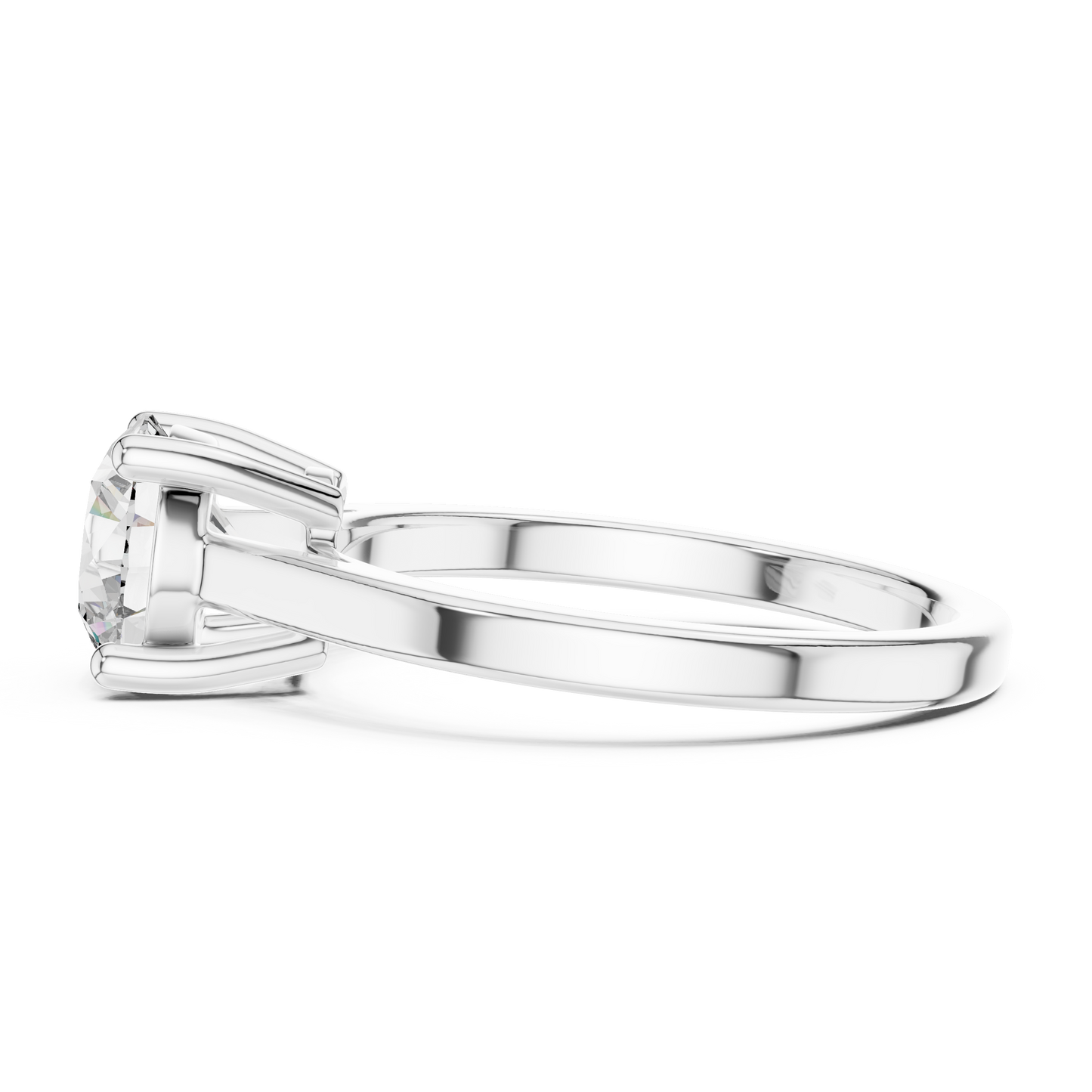 14k Rose Gold Round Cut Lab Grown Diamond Solitaire Ring