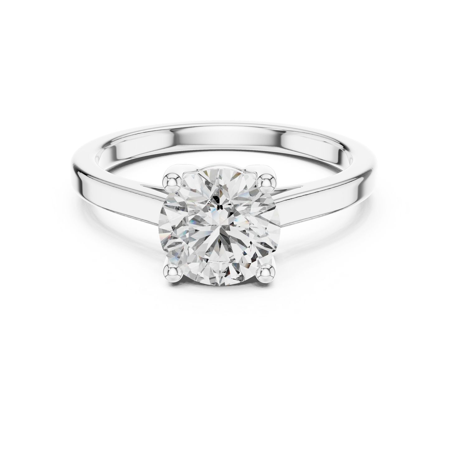 14k Rose Gold Round Cut Lab Grown Diamond Solitaire Ring