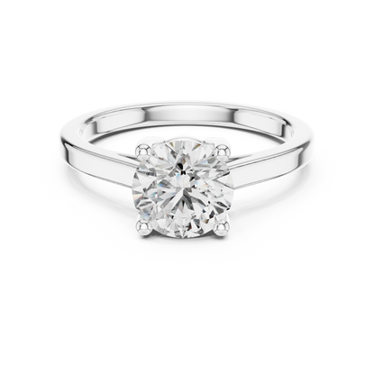 14k Rose Gold Round Cut Lab Grown Diamond Solitaire Ring
