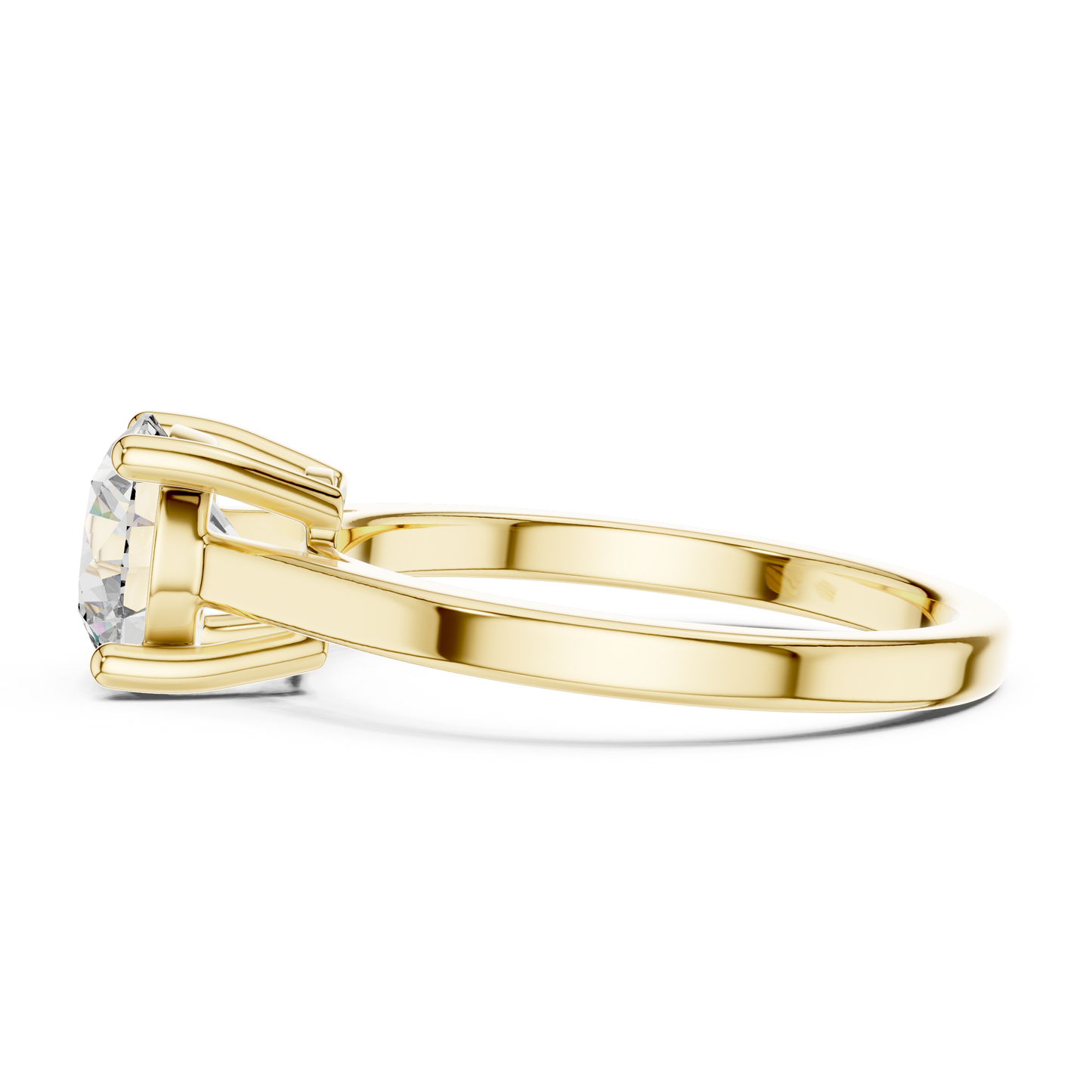 14k Rose Gold Round Cut Lab Grown Diamond Solitaire Ring