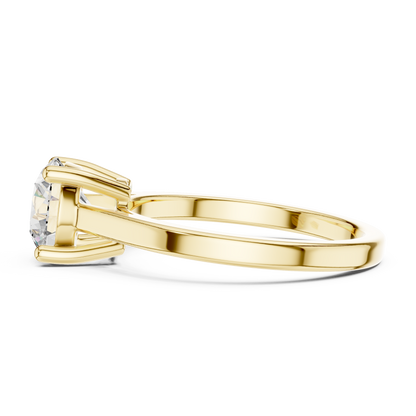 14k Rose Gold Round Cut Lab Grown Diamond Solitaire Ring