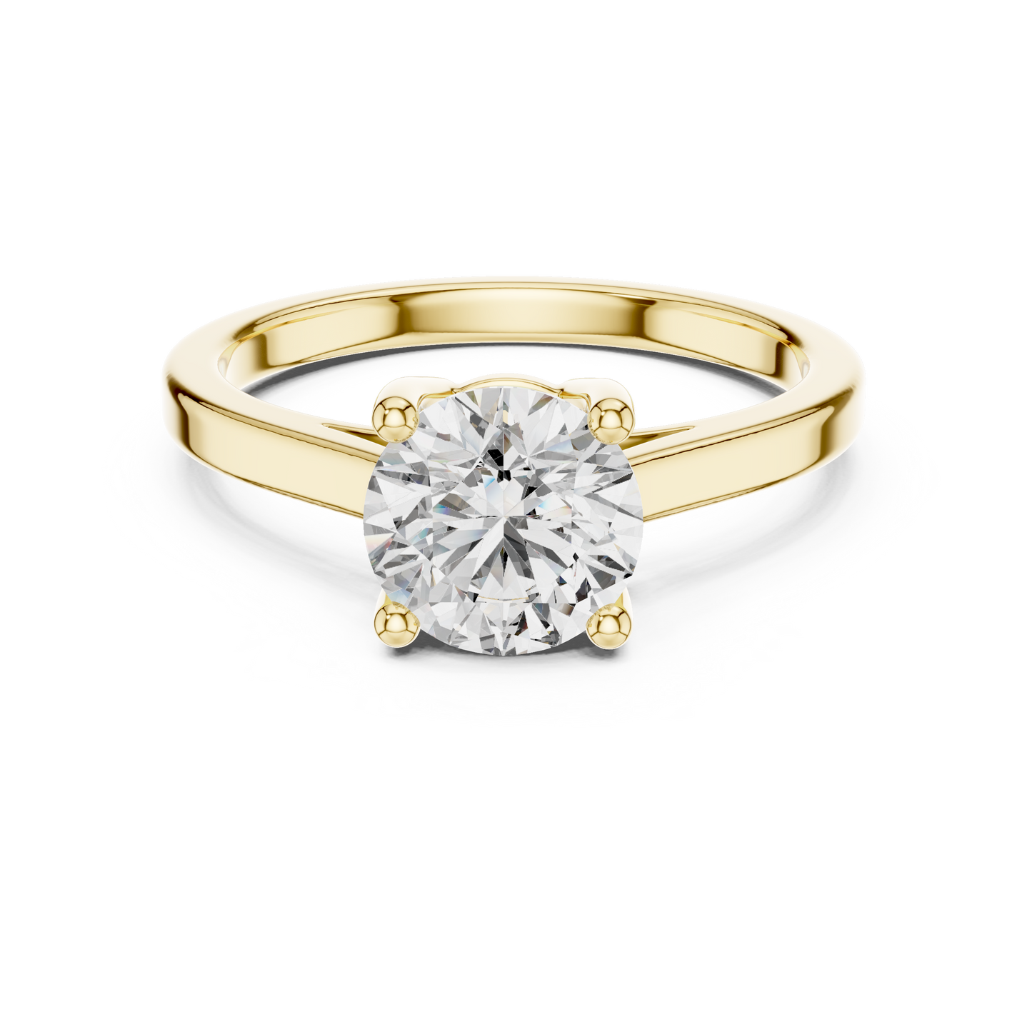 14k Rose Gold Round Cut Lab Grown Diamond Solitaire Ring