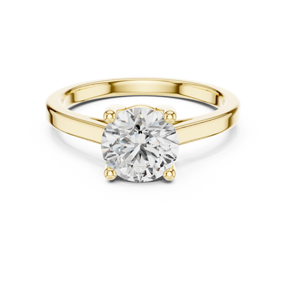 14k Rose Gold Round Cut Lab Grown Diamond Solitaire Ring