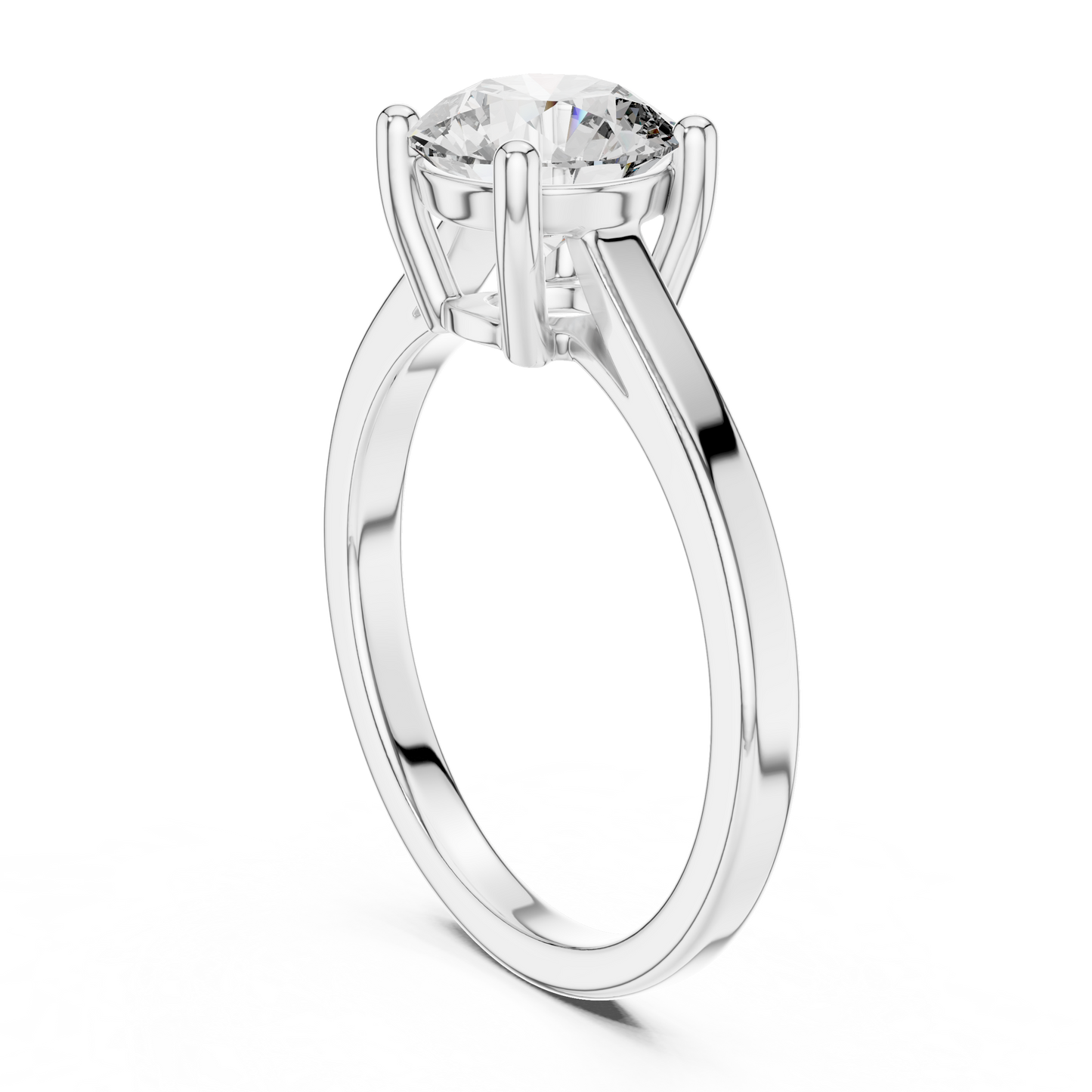 14k Rose Gold Round Cut Lab Grown Diamond Solitaire Ring
