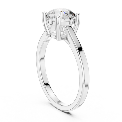 14k Rose Gold Round Cut Lab Grown Diamond Solitaire Ring