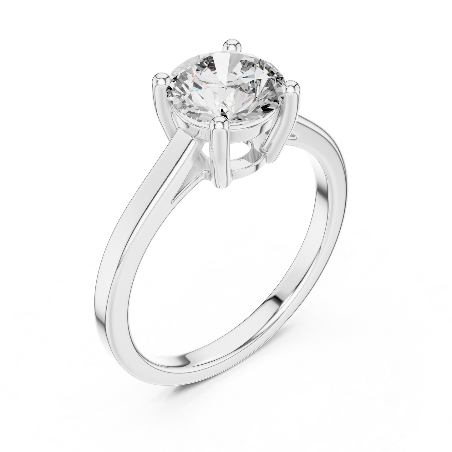 14k Rose Gold Round Cut Lab Grown Diamond Solitaire Ring