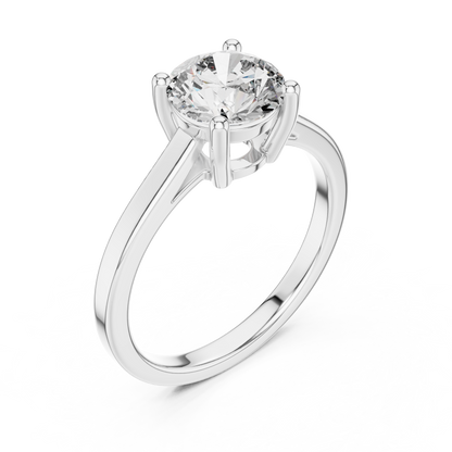 14k Rose Gold Round Cut Lab Grown Diamond Solitaire Ring