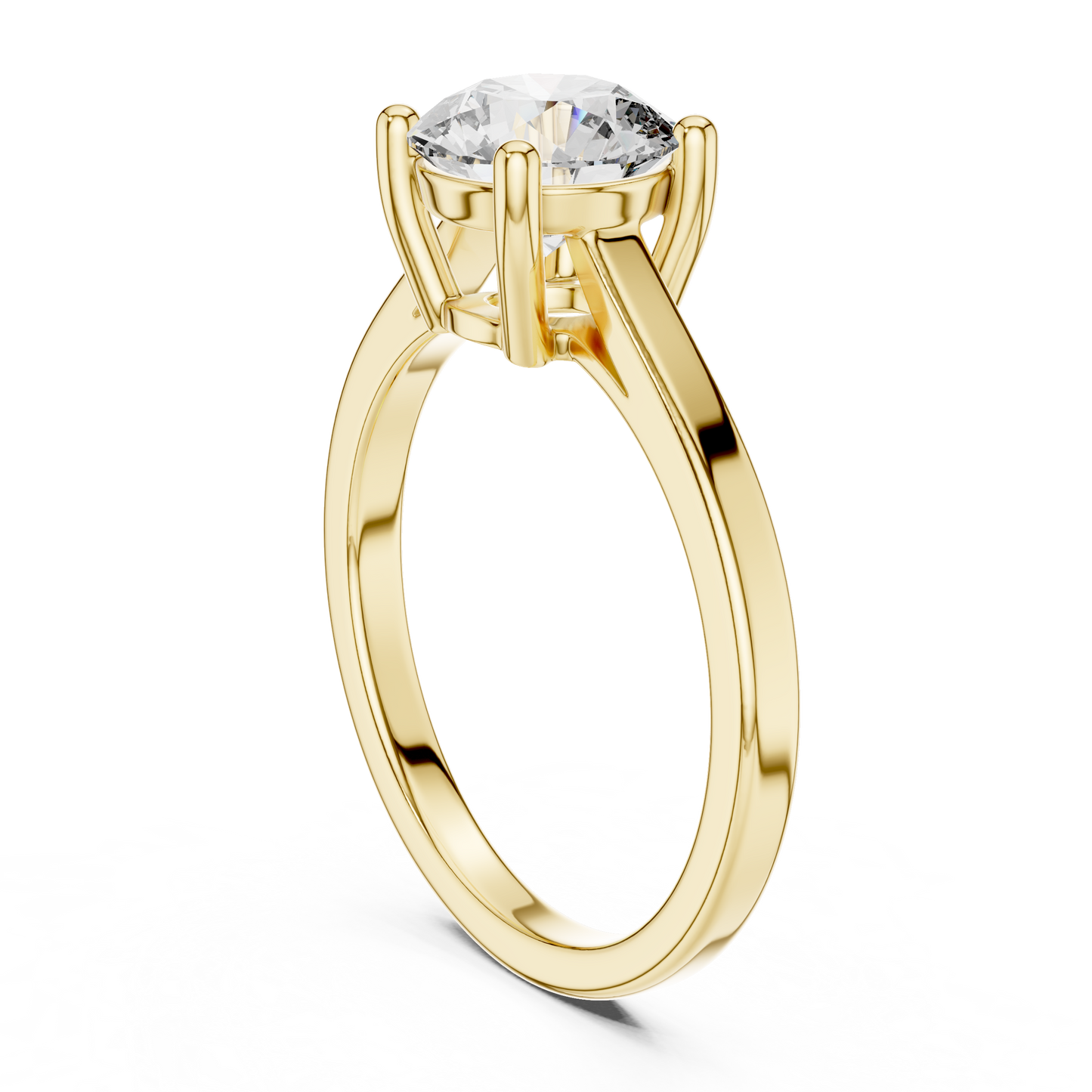 14k Rose Gold Round Cut Lab Grown Diamond Solitaire Ring